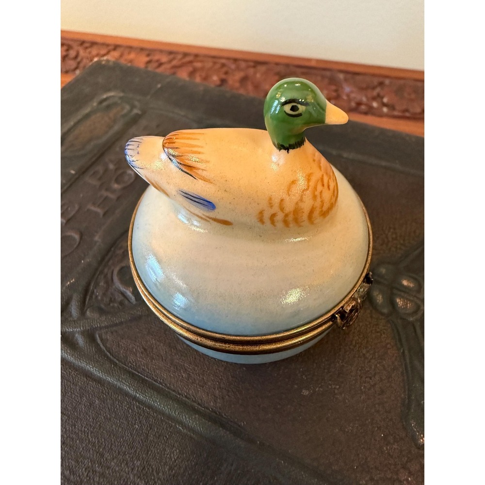 Vintage Limoges Castel Mallard Duck Trinket Box - Picture 3 of 17